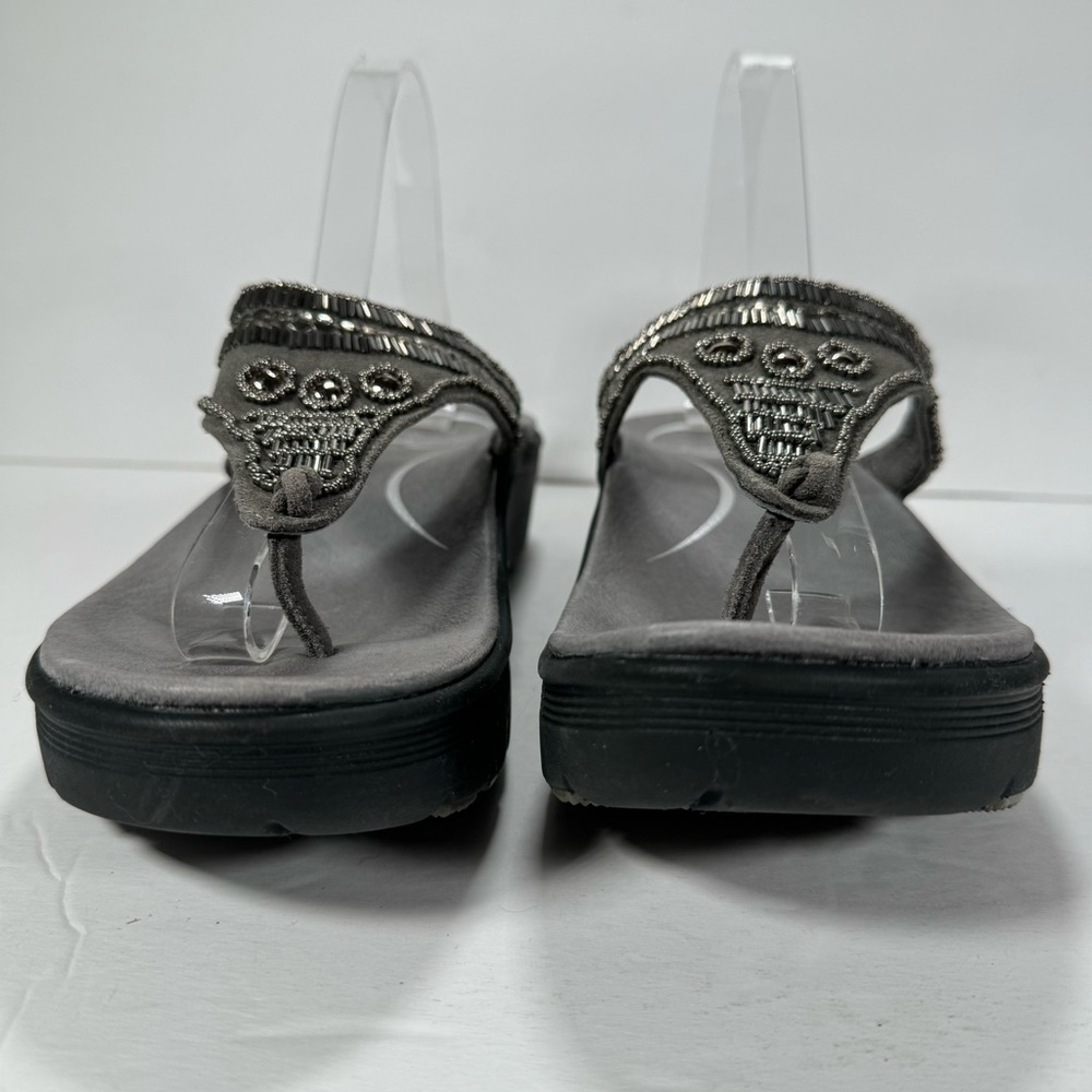 Abeo B.I.O. System Mystic Wedge Beaded Comfort Sandals Pewter Women’s Size 11 - Picture 4 of 11